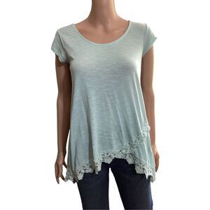 Vintage Others Follow Asymmetric Lace Hem Top S